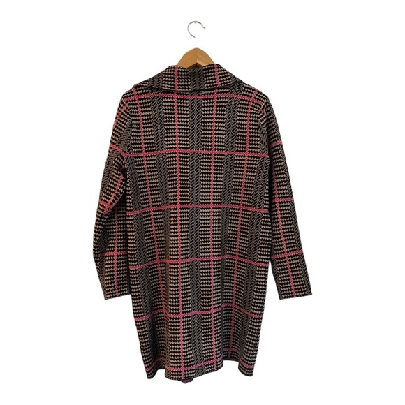 Women's Pink and Black Plaid Coat Jacket Size M - Picture 3 of 7